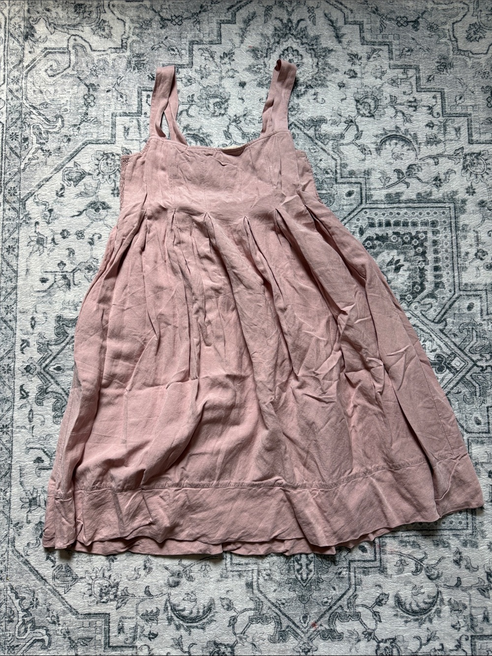 Hatch Rose Pink Linen-Blend Midi Dress